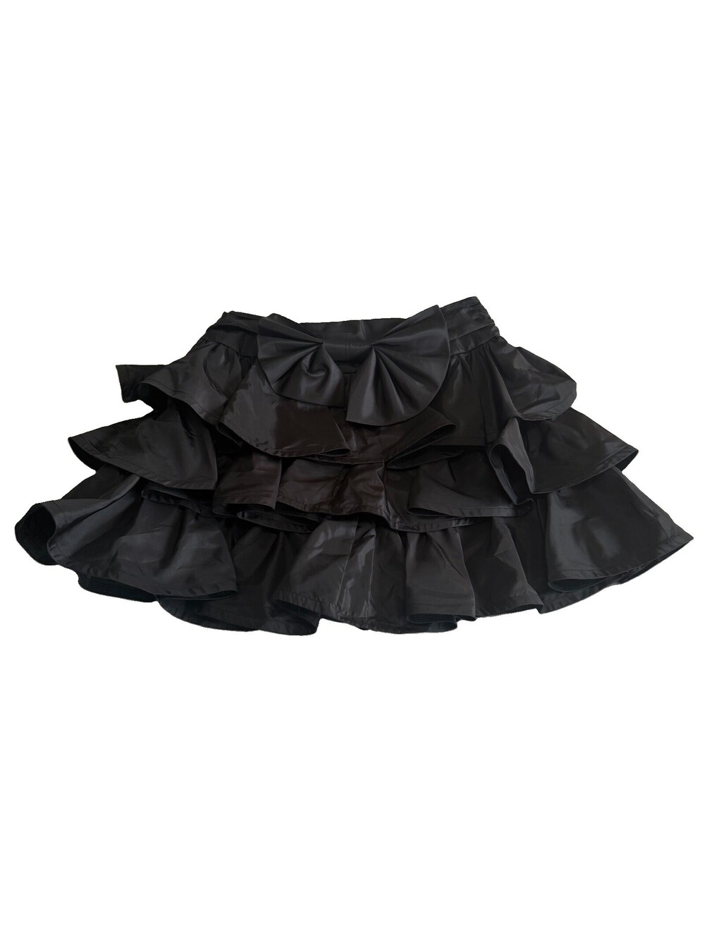 Betsey Johnson Vintage Black Ruffle Bow Skirt Size 8